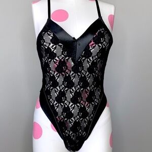 Vintage Black Rose Bodysuit Teddy